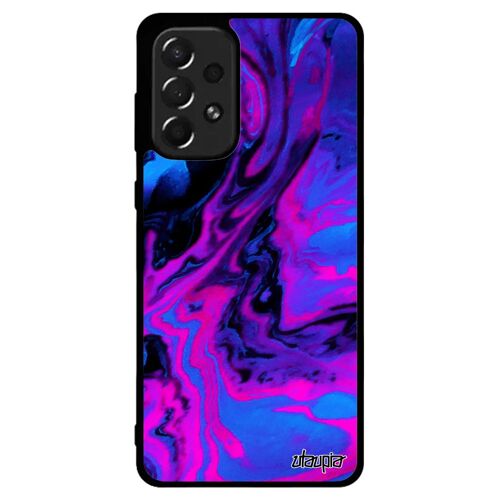 Coque Galaxy A73 en silicone peinture marbre original art portable souple nature motif coloré texture violet design antichoc Samsung