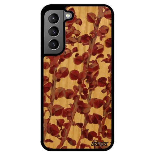 Coque Silicone Pour Samsung Galaxy S22+ Plus Bois Motif Feuilles Frêne Effet Portable Fleurs 4g Telephone Case Nature Motif Jolie De