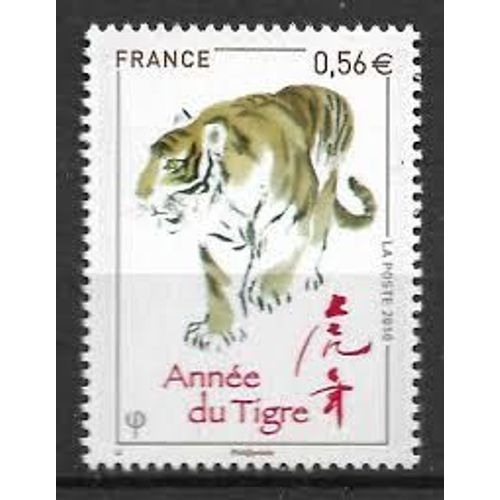 Année Lunaire Chinoise Du Tigre Année 2010 N° 4433 Yvert Et Tellier Luxe