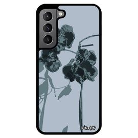 Coque Galaxy S22+ Plus Silicone Orchidée Fleur Nature Floral Belle Love Peinture Gris Housse Tropical Personnalisé Etui De Samsung