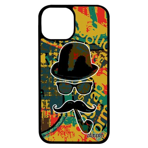 Coque telephone pour iPhone 13 pro max silicone homme moustache metal de protection mobile charlie portable vert tag peinture