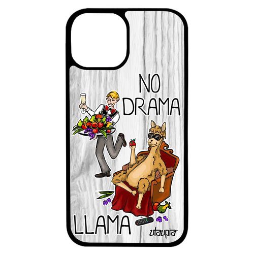 Coque Iphone 13 Pro Max Silicone Drole No Drama Lama Portable Humour Gris Cartoon Bande Dessinée Dramallama 512 Go Design