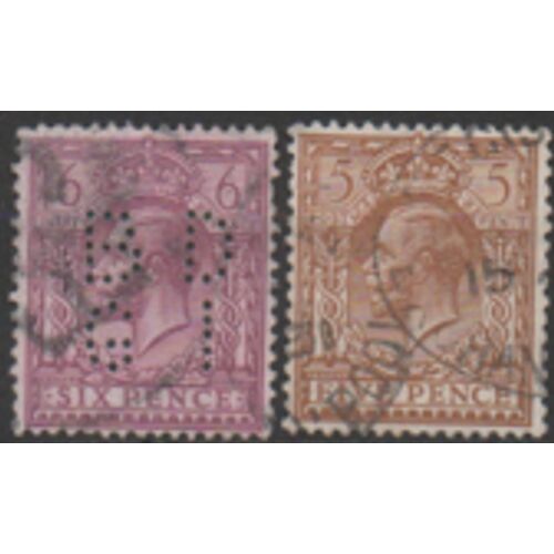 Grande Bretagne:Lot De 2 Timbres , Roi Georges V.