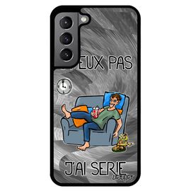 Coque Samsung Galaxy S22+ Plus Silicone J'peux Pas J'ai Série Dessin Animé Texte Smartphone Bande Dessinée Telephone Television Gris