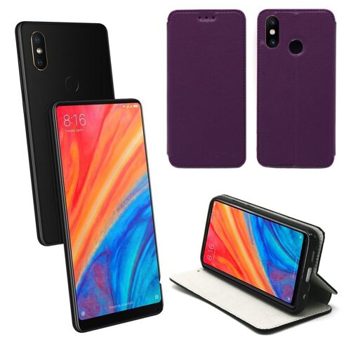 Etui luxe Xiaomi Mi Mix 2s violet Slim Cuir Style avec stand smartphone 2018 - Housse coque anti choc de protection - Accessoires pochette case XEPTIO