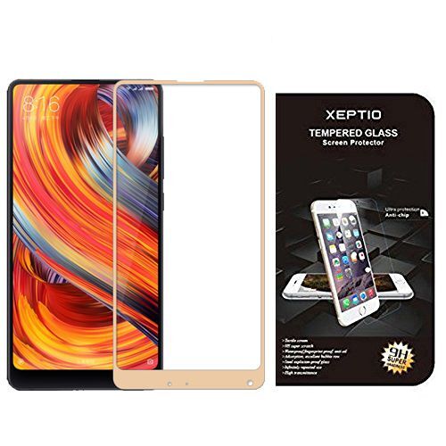 Xiaomi Mi Mix 2s Protection D'écran En Verre Trempé Full Cover Doré - Tempered Glass Screen Protector/Films Vitre Smartphone 2018 - Accessoires