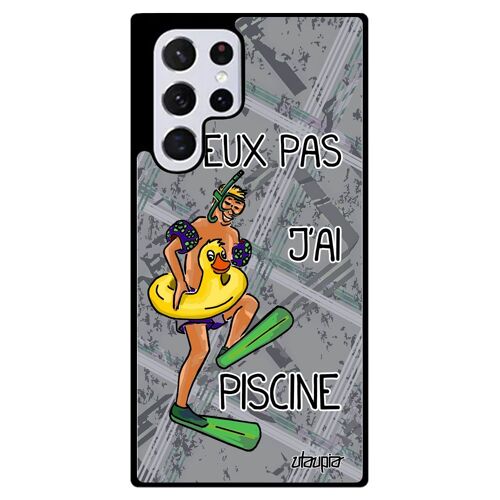 Coque pour Galaxy S22 Ultra silicone j'peux pas j'ai piscine natation sport personnalisé humoristique drole humour TPU Gris Samsung