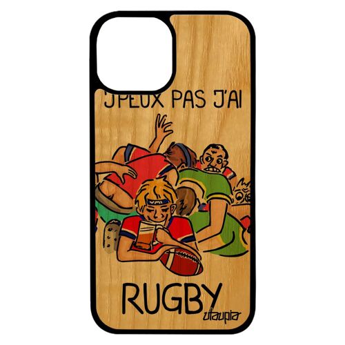 Coque Bois Iphone 13 Mini Silicone J'peux Pas J'ai Rugby Drole Rouge Humour Telephone Humoristique 15 De France Etui Bd Mobile