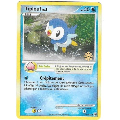 Tiplouf 72/100 - Niv.8 - 50pv - Diamant & Perle : Aube Majestueuse - Carte Française "Countdown Calendar Snowflake Gold Stamp" ("Flocon De Neige Or")