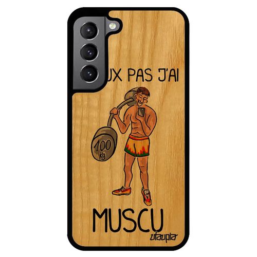 Coque En Bois Samsung S22 Silicone Humour J'peux Pas J'ai Muscu Crossfit Original Drole Sport Telephone Orange Mobile Bd Galaxy