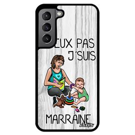 Coque Galaxy S22+ Plus En Silicone Humour J'peux Pas J'suis Marraine Mobile Je Naissance Garcon Portable Pas Cher Jpeux Gris Samsung