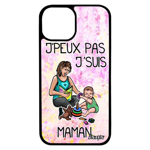 Coque J'peux Pas J'suis Maman Iphone 13 Mini Silicone Je Case Parent Violet Texte Dessin Unique Jpeux Portable Enfant Drole De