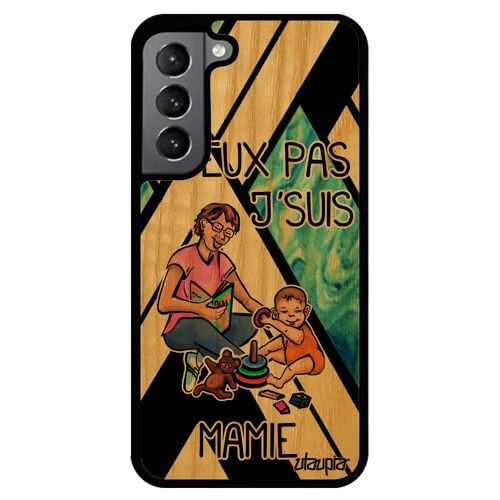 Coque Silicone Samsung S22+ Plus Bois J'peux Pas J'suis Mamie Jpeux Comique Cadeau D'anniversaire Mobile Mamy Made In France Galaxy