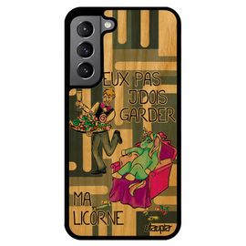 Coque Bois Veritable Silicone Samsung Galaxy S22+ Plus J'peux Pas J'dois Garder Ma Licorne Pas Cher Jpeux Animal Portable Drole Gris