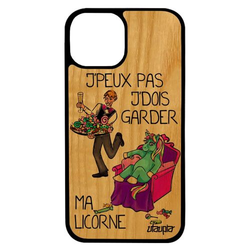 Coque Bois Iphone 13 Pro Max Silicone J'peux Pas J'dois Garder Ma Licorne Texte Caoutchouc Fille Dessin Case Etui Jpeux Humour