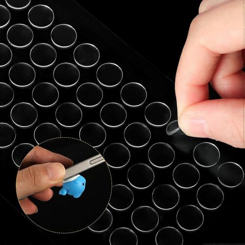 500pcs Mastic Collant Tack, Diamètre 0,79 Po Rond Fort Adhésif Points Clairs