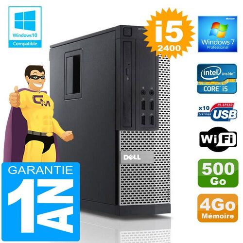 PC DELL 990 SFF Core I5-2400 Ram 4Go Disque 500 Go Wifi W7