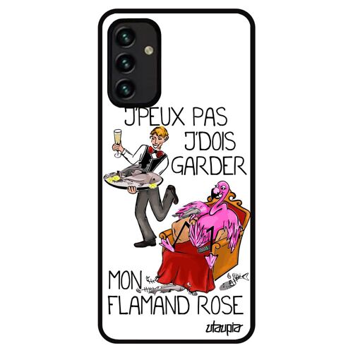 Coque A13 4G silicone j'peux pas j'dois garder mon flamand rose etui paradis bande dessinée je blanc humour cartoon de Samsung galaxy