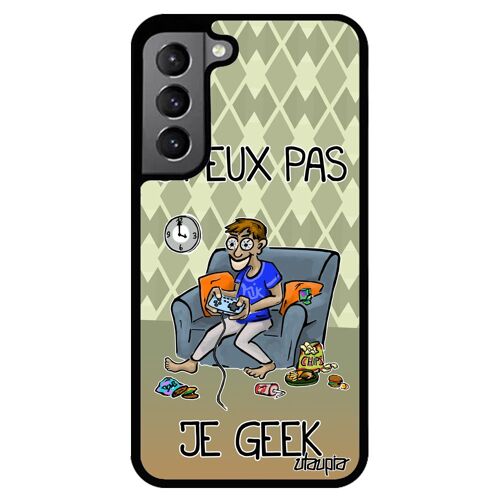 Coque j'peux pas je geek rigide Samsung S22+ Plus silicone je noir drole jeux video gamer bd texte case play jpeux souple de galaxy