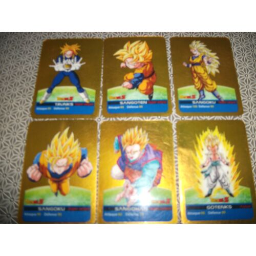 Lot De 6 Cartes Lamincards Dragonballz