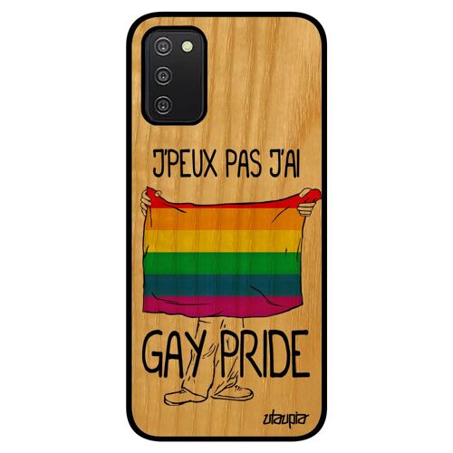 Coque Samsung A03s En Vrai Bois Silicone J'peux Pas J'ai Gay Pride Lgbt De Protection Parade Souple Gaypride Dessin Rainbow Galaxy