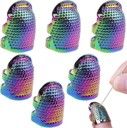 6 Pcs Metal Dazzle Gold Sewing Thimble Set - Outils De Bricolage