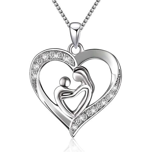 S925 Collier Pendentif Coeur En Argent Sterling