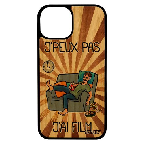 Coque Silicone Iphone 13 Mini En Bois J'peux Pas J'ai Film Humour Marron 7e Art Housse Dessin Animé Texte Jpeux Je Cinema Etui