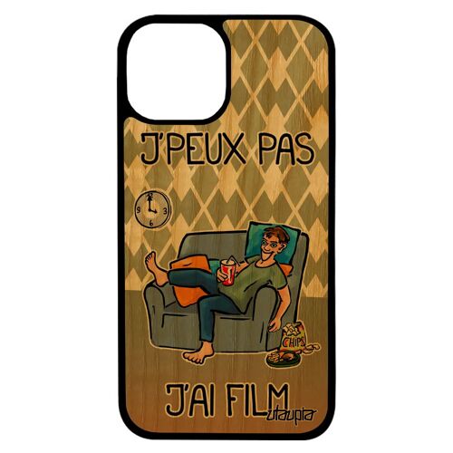 Coque telephone pour iPhone 13 pro max bois silicone j'peux pas j'ai film cinema vert bd jpeux dessin animé humoristique