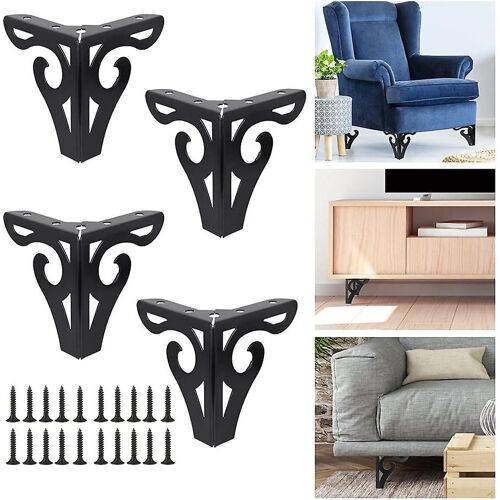 4pcs Meubles Pieds 4 Pouces/10cm Métal Triangle Canapé Pieds Bricolage Remplacement