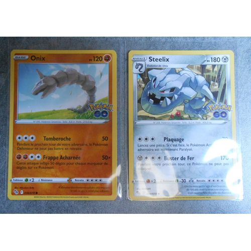 Carte Pokemon Onix 034/078 + Steelix 044/078 - Eb10.5 - Pokemon Go - Vf