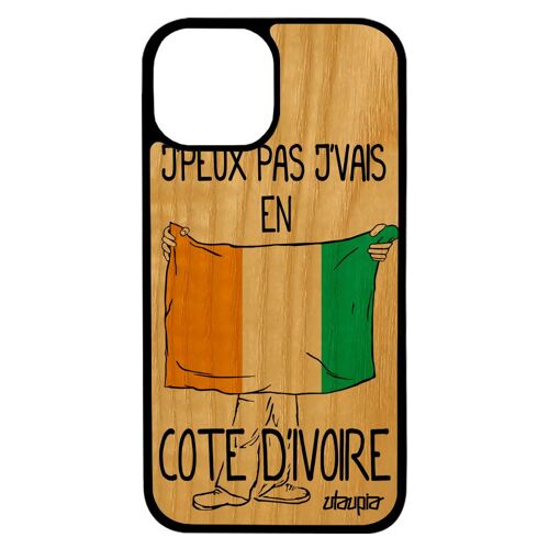 Coque Silicone Iphone 13 Pro Max Bois J'peux Pas J'vais En Cote D'ivoire Humour Foot Basket Coupe Du Monde Jeux Olympiques Can