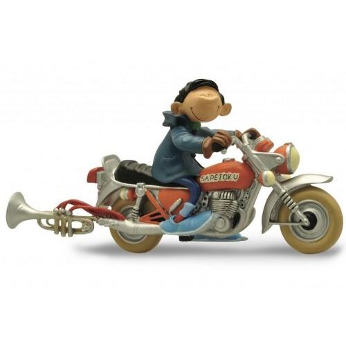 Gaston Lagaffe - Figurine Resine - Et Sa Moto Sapetoku - 16cm