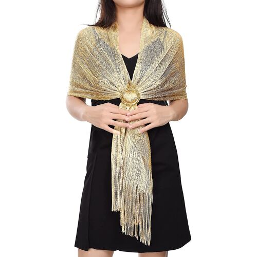 Femmes Châles Étincelants Et Enveloppes Châle En Argent Olaof Foulard Métallique Pour Demoiselle D'honneur Mariée Soirée De Mariage Bal Formel