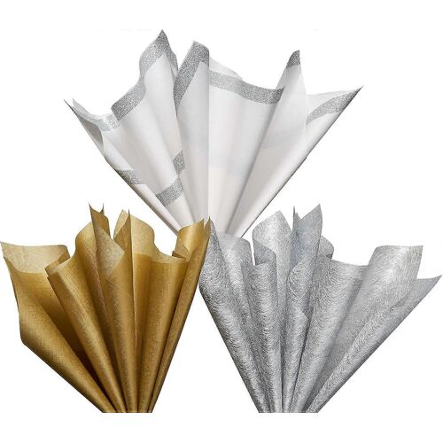 Metallic 12 Sheet Tissue Paper (Trio) For Gifts, Decorations, Crafts, Diy And