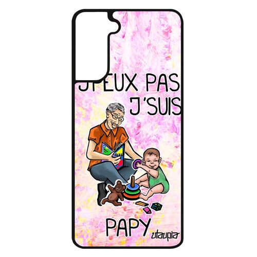 Coque Pour Samsung Galaxy S21 Fe Silicone Jpeux Pas J'suis Papy Texte Smartphone Alu Unique Humour Violet Je Comique Case Drole Papi