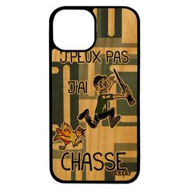 Coque Bois Iphone 13 Silicone J'peux Pas J'ai Chasse Comique Mobile Bande Dessinée Poule Humoristique Portable Chasseur Gris