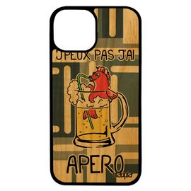 Coque Silicone Pour Iphone 13 Bois Humour J'peux Pas J'ai Apero Texte Biere Pas Cher Drole Gris Frêne Humoristique Poisson De