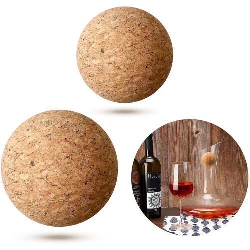 2 Pièces De Vin Boule De Liège Bouchon De Boule De Liège En Bois Pour Carafe De Vin Bouteille De Décanteur