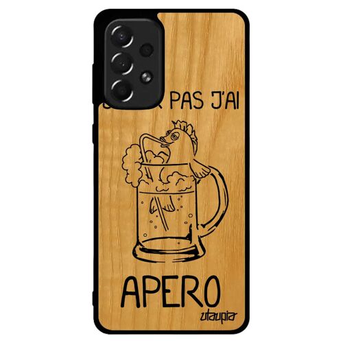Coque Galaxy A73 bois silicone j'peux pas j'ai apero comique biere Noir bourré humour humoristique motif personnalisé drole Samsung