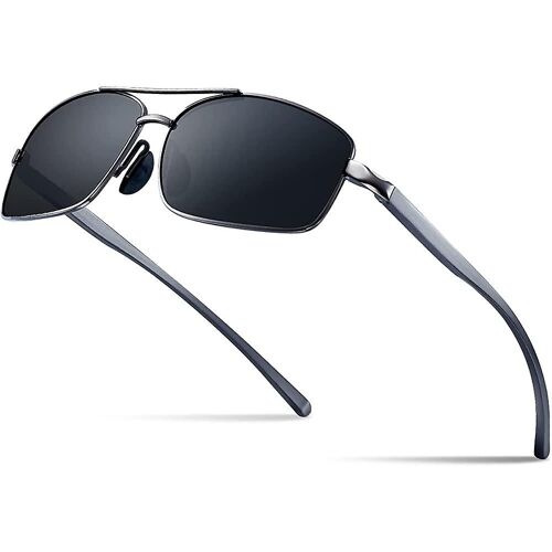 Lunettes de soleil polarisées pour hommes et femmes, rectangulaires ultra légères / uv400