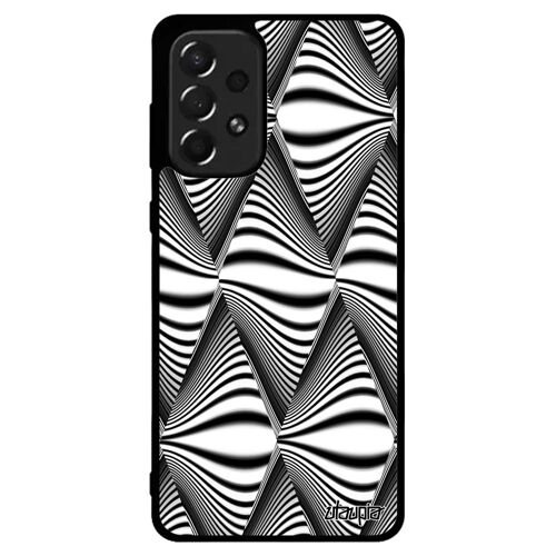Coque en silicone illusion d'optique pour Samsung A73 vague 4G noir et blanc art visuel effet magie noir triangle aluminium galaxy
