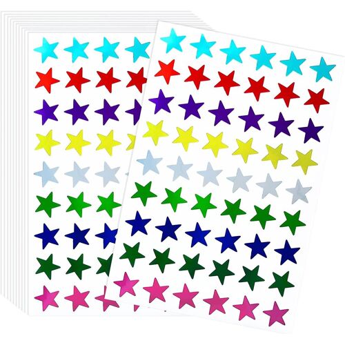 Autocollants D¿Étoiles En Feuille Colorée Pour Enfants - 1080 Counts Autocollants De Récompense (0,5 Diamètre)