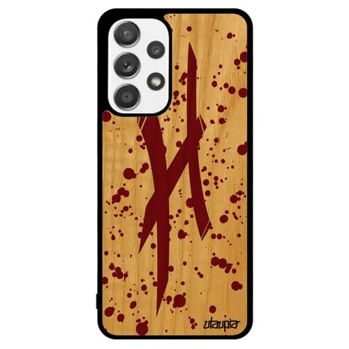 Coque Signe du zodiaque poisson Samsung A53 bois silicone tache d'encre horoscope pas cher cadeau de noel astrologique Rouge galaxy