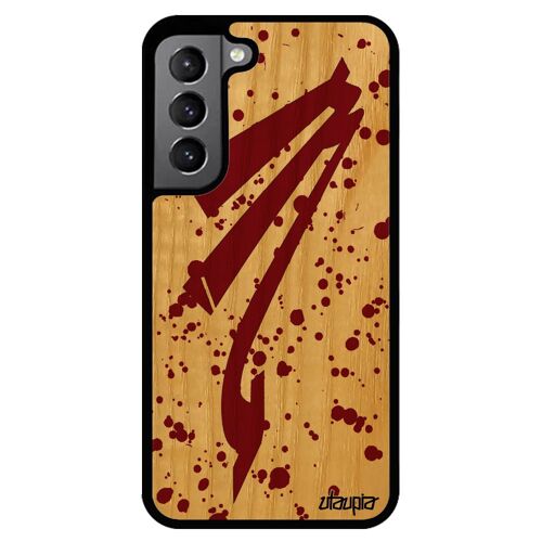 Coque En Bois S22+ Plus Silicone Signe Du Zodiaque Scorpion Femme Peinture Tache D'encre Calligraphie Horoscope Rouge Samsung Galaxy
