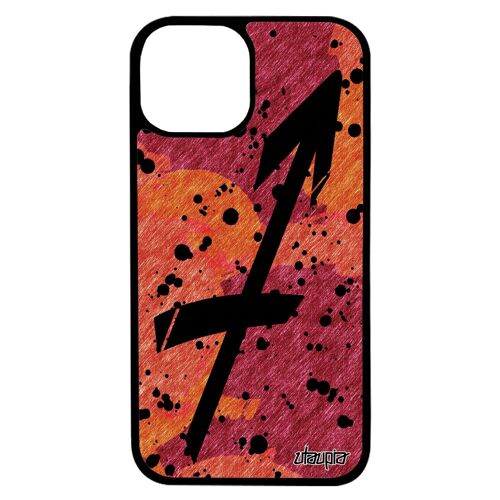 Coque Signe Du Zodiaque Sagittaire Iphone 13 Silicone Etui Calligraphie Rouge Souple Telephone Design Astrologique 256 Go Noir