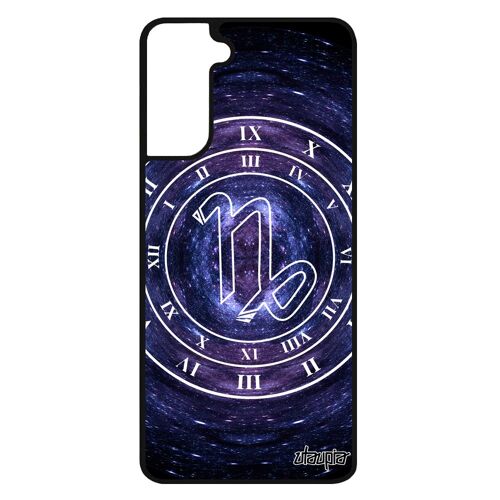Coque S21 FE silicone Signe astrologique capricorne planete telephone galaxie etoiles horloge univers ciel Bleu fille Samsung galaxy