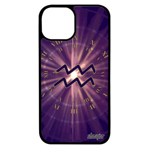 Coque Silicone Iphone 13 Mini Signe Verseau Portable Astrologique Violet Mobile Galaxie Du Zodiaque Femme Soleil Horoscope De