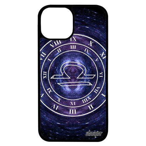 Coque pour iPhone 13 pro max silicone Signe astrologique balance cadeau de noel telephone horoscope univers ciel pas cher noir