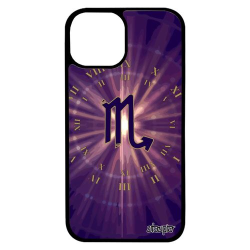 Coque Silicone Iphone 13 Mini Signe Scorpion Metal Astrologique Soleil Etoiles Violet Tropical Case Rigide Made In France